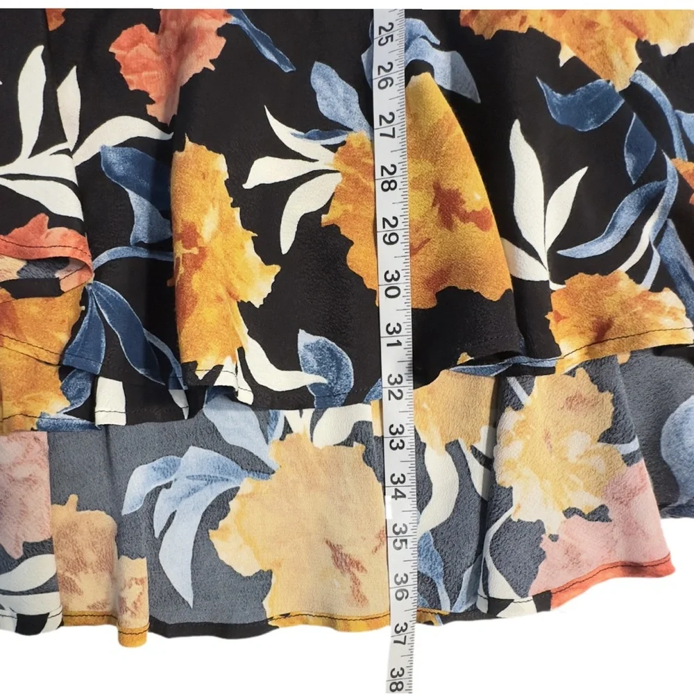 BAND OF GYPSIES | NWT High Low Wrap Full Ruffled Floral Boho Viscose Skirt